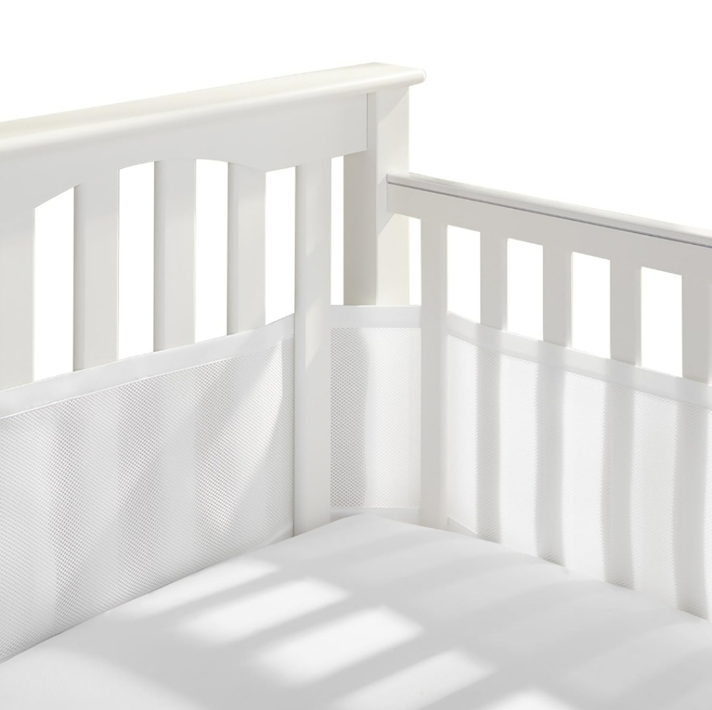 BreathableBaby Breathable Mesh Liner for Full-Size Cribs, Classic 3mm Mesh, Whit